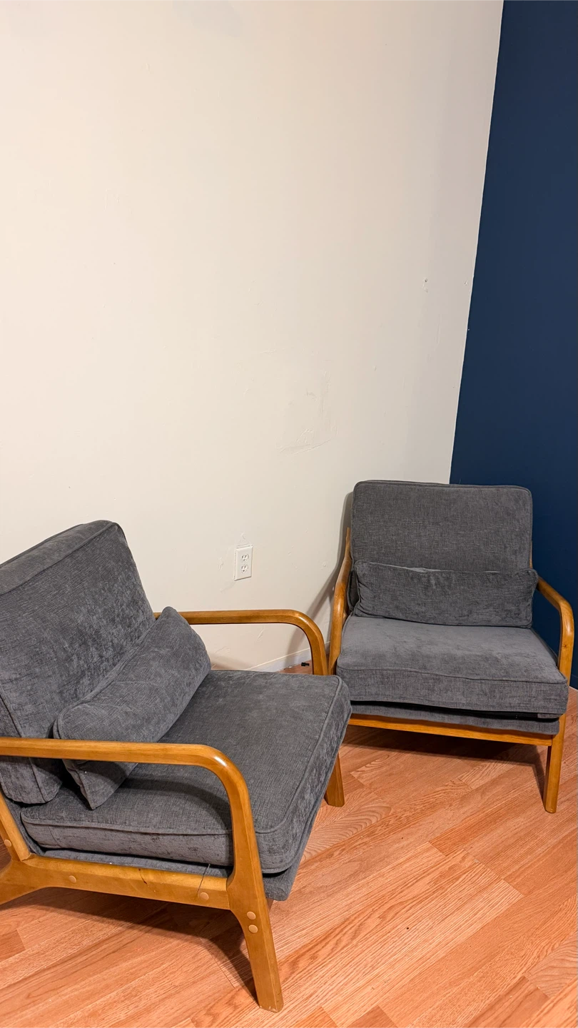 Set of Two Mid-Century Modern Accent Chairs