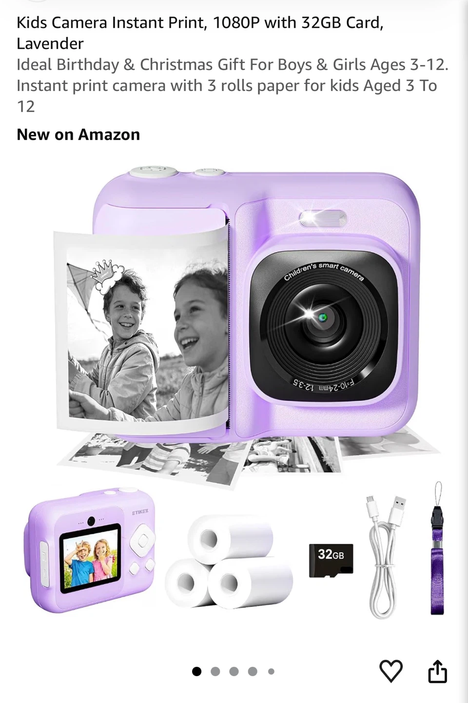 ETIKEZ Kids Instant Print Camera