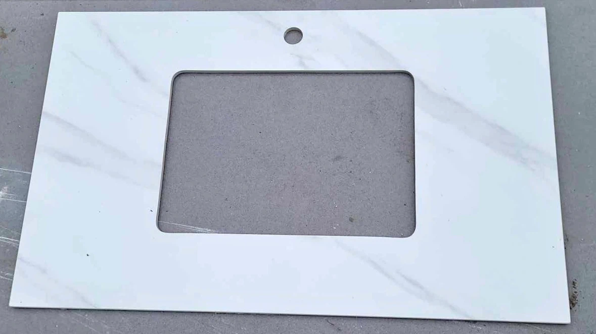 White Porcelai Marble Pattern Vanity Countertop