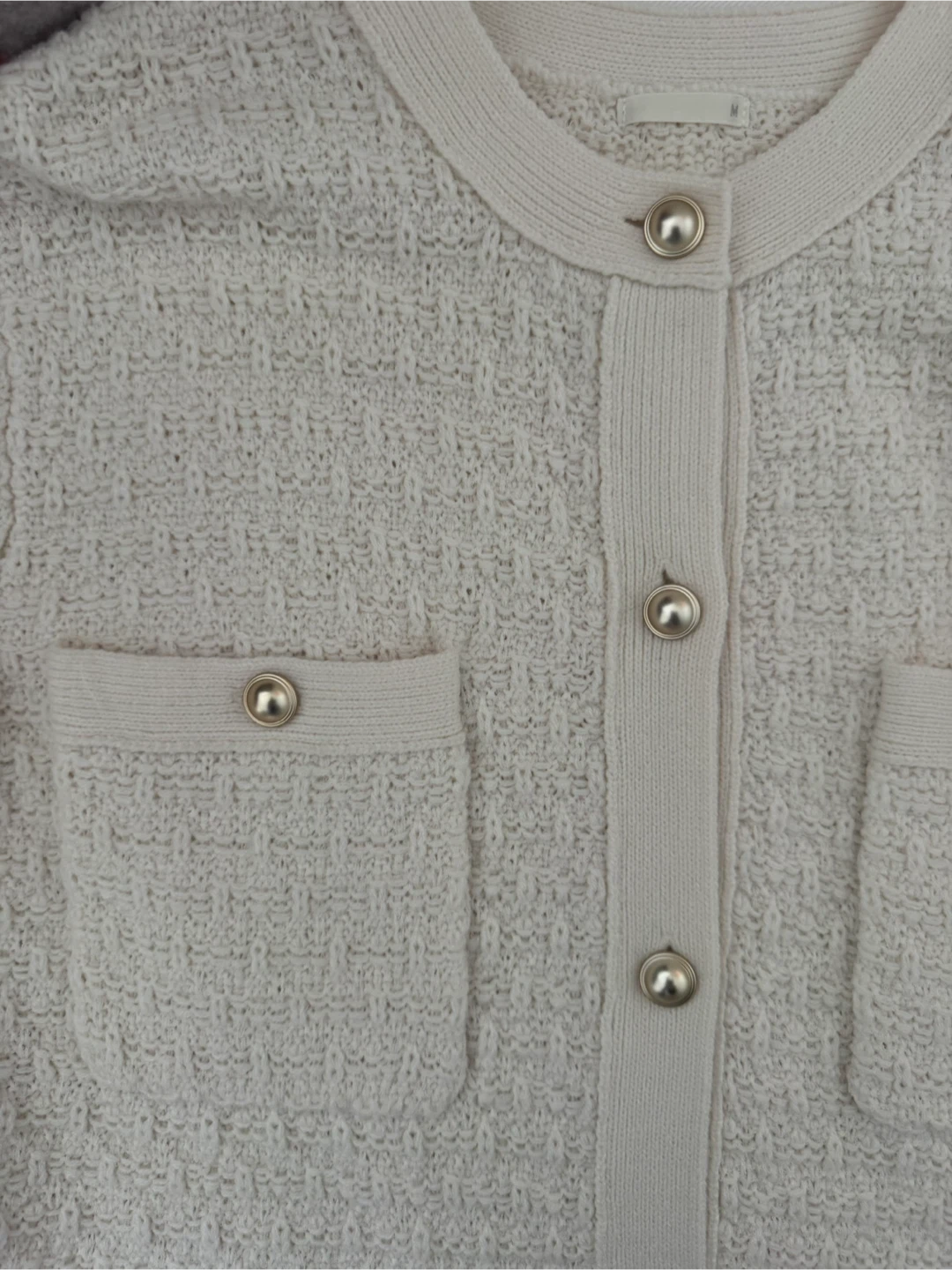Uniqlo / GU Cream Tweed-Style Knit Cardigan - photo 2