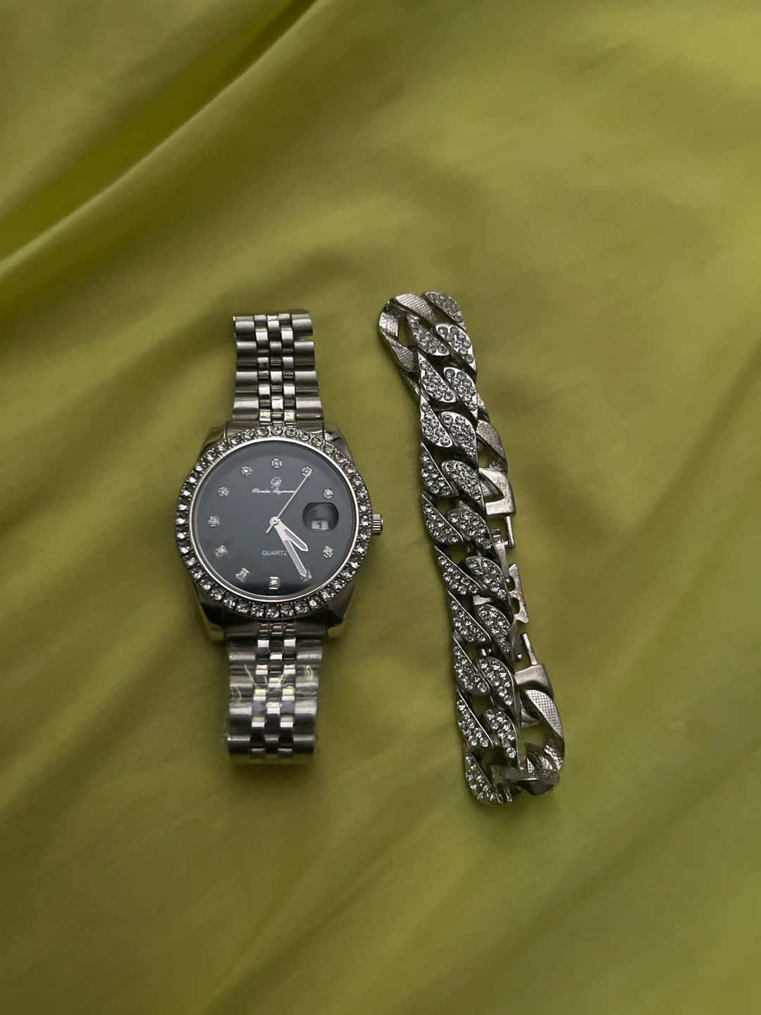Watch & diamond bracelet