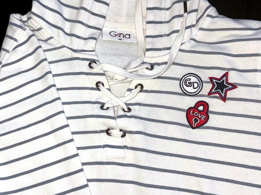 Striped Lace-up Hoodie - photo 2