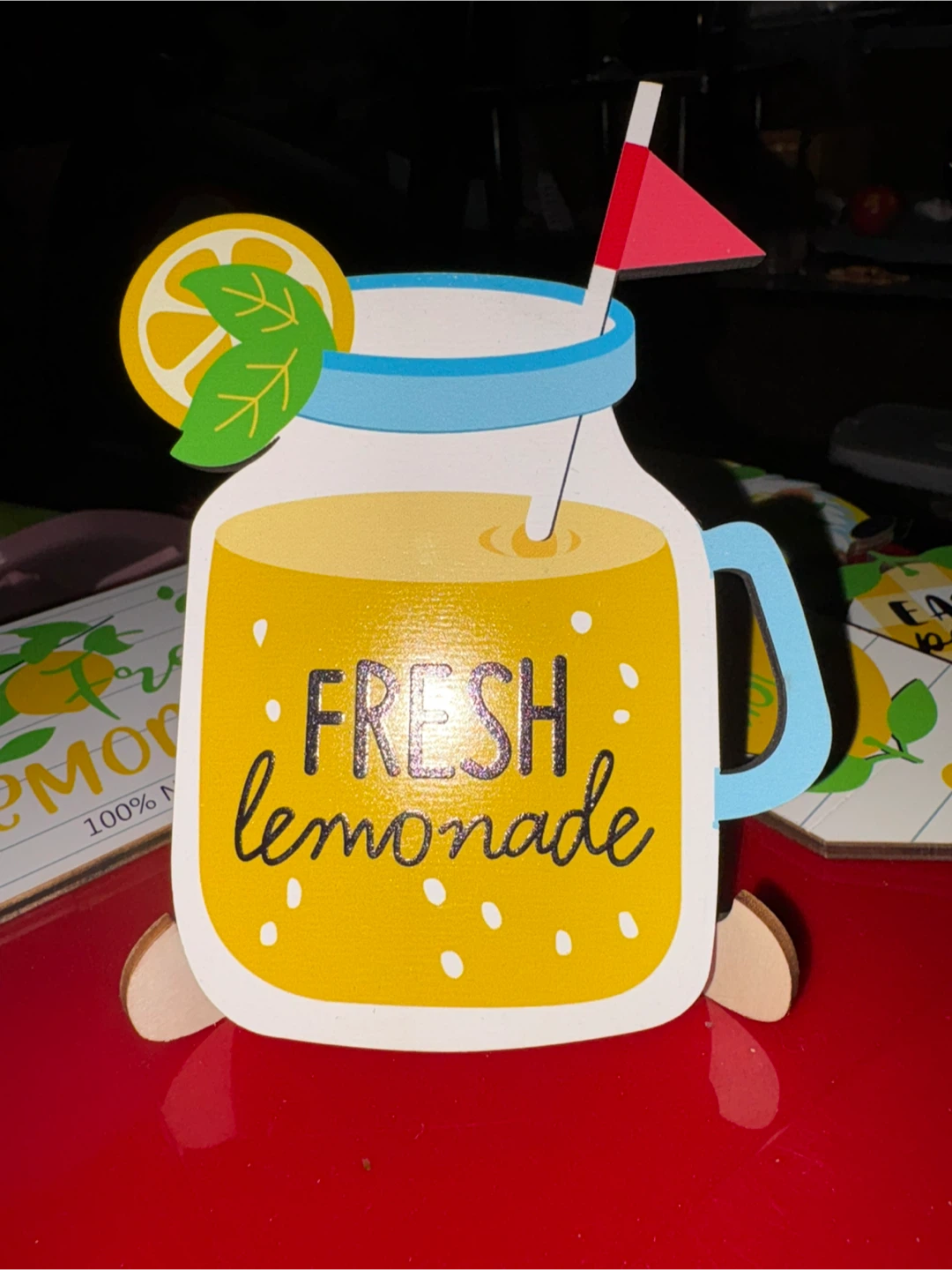 Lemonade Themed Wooden Tiered Tray Decor - photo 2