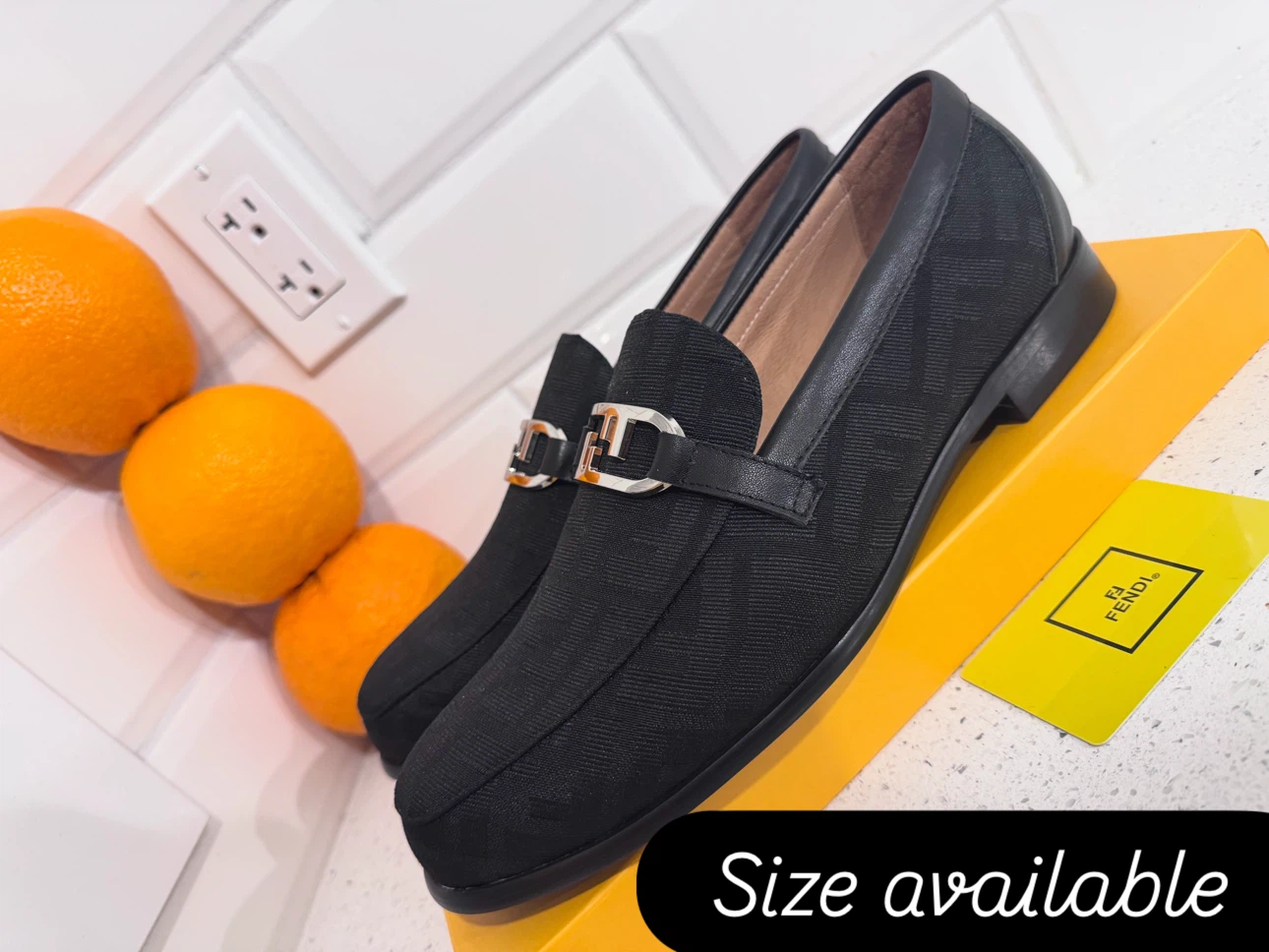 Fendi Black Logo Loafers