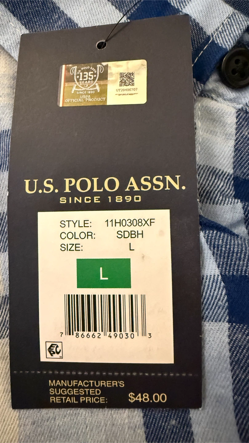 U.S. Polo Assn. Long Sleeve Plaid Shirt - photo 3