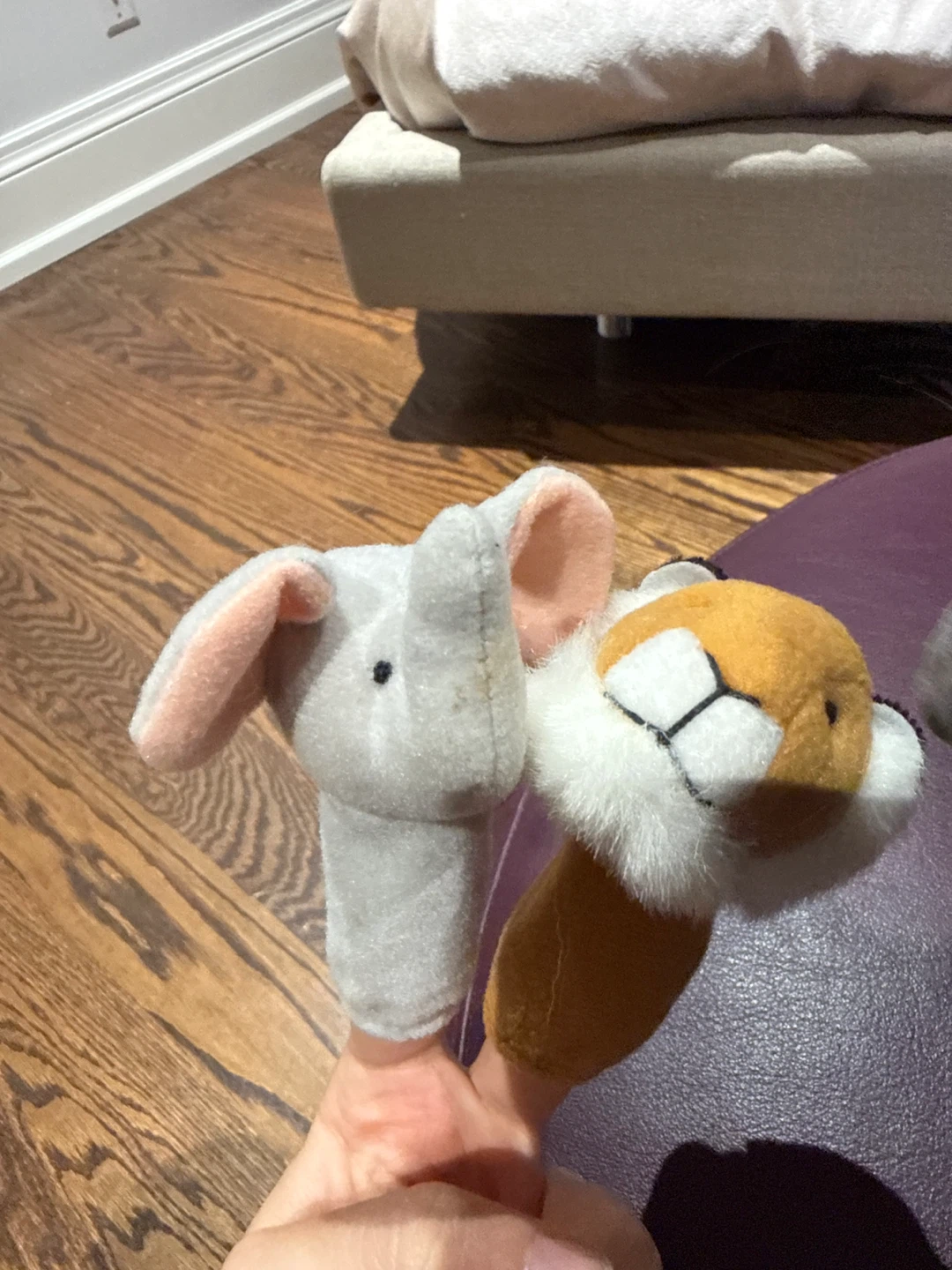 Elephant and Tiger Finger Puppets