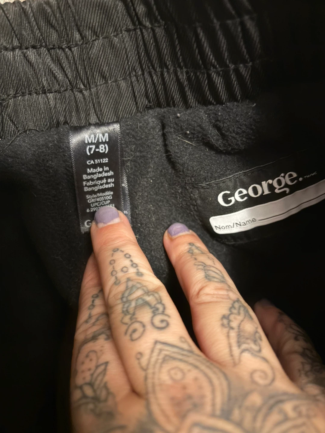 George Black Snow Pants Size 7-8 - photo 2