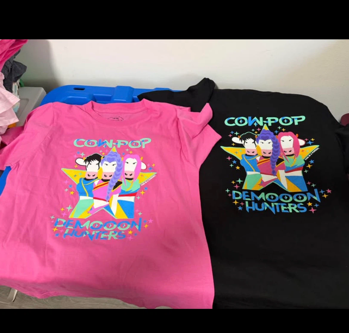 Two Cow-Pop Demooon Hunters Graphic T-Shirts