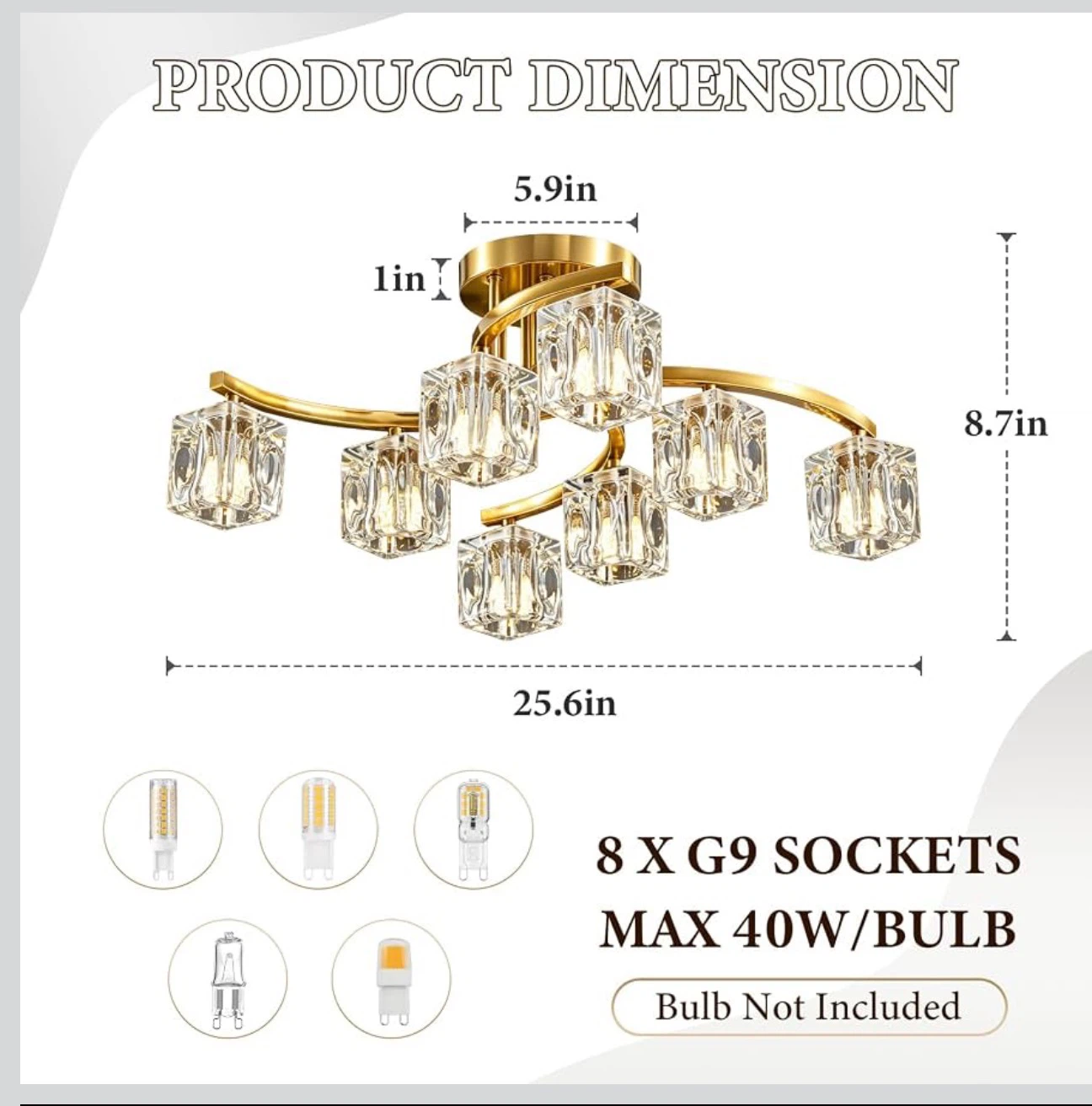 8-Light Semi Flush Mount Ceiling Light - photo 2
