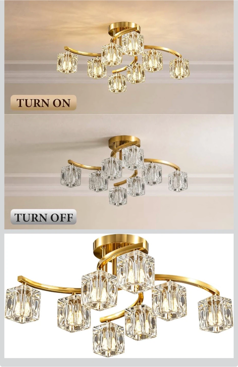 8-Light Semi Flush Mount Ceiling Light - photo 5