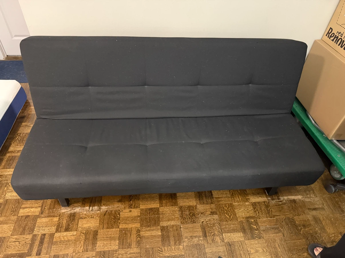 Modern Black Fabric Futon Sofa Bed - photo 5
