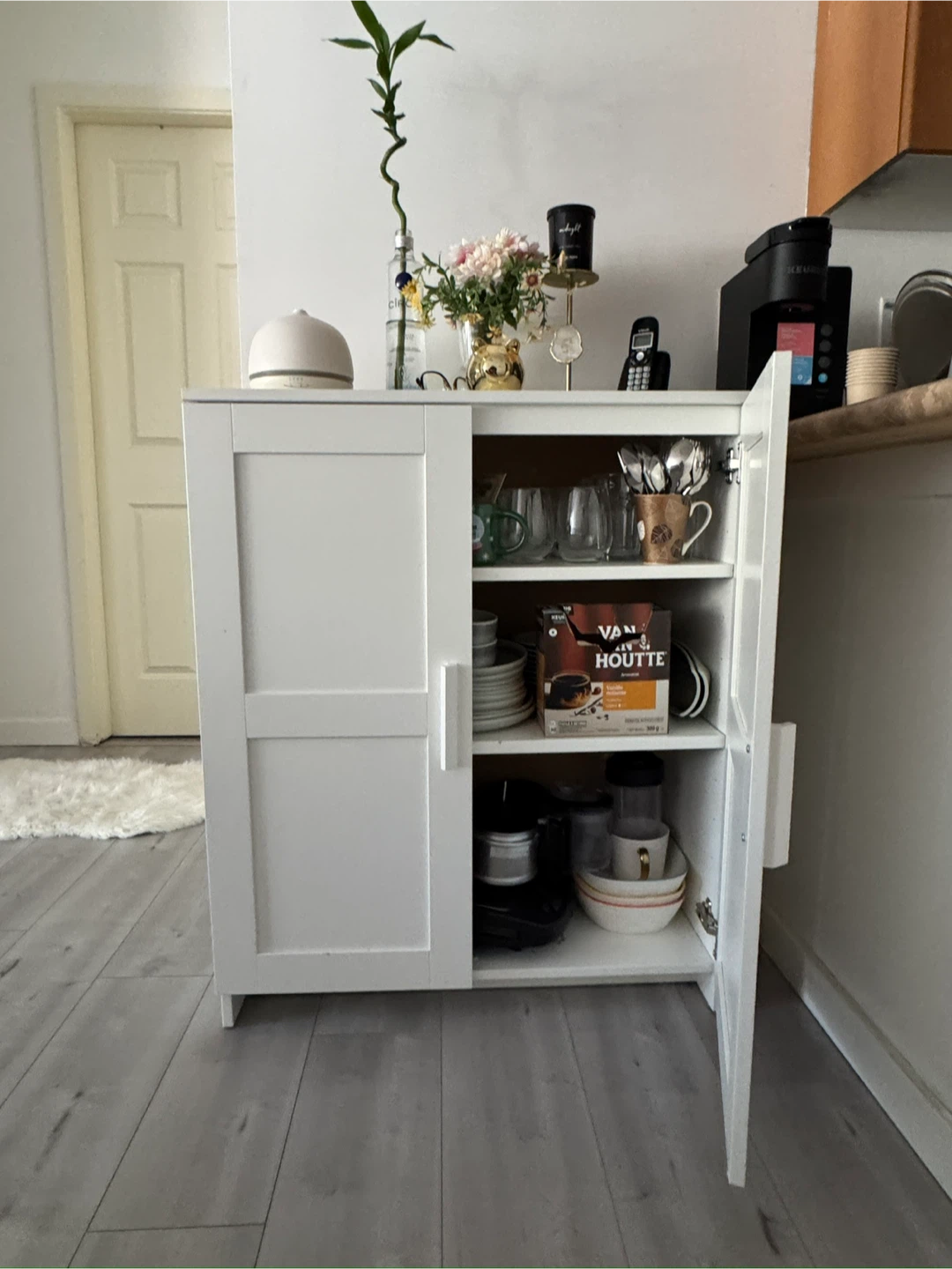 White Two-Door Storage Cabinet - photo 2