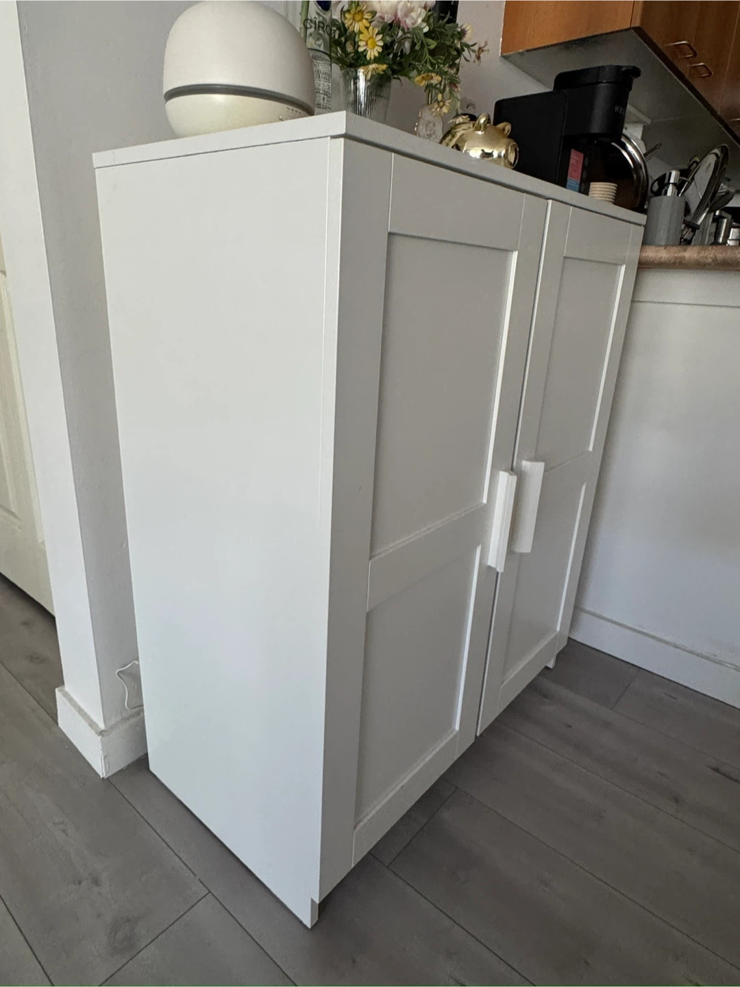 White Two-Door Storage Cabinet - photo 3