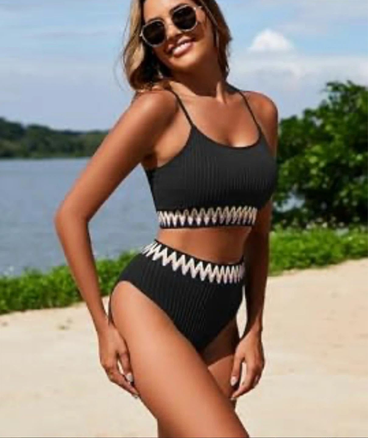 New Ribbed Two-Piece Bikini - Size XL