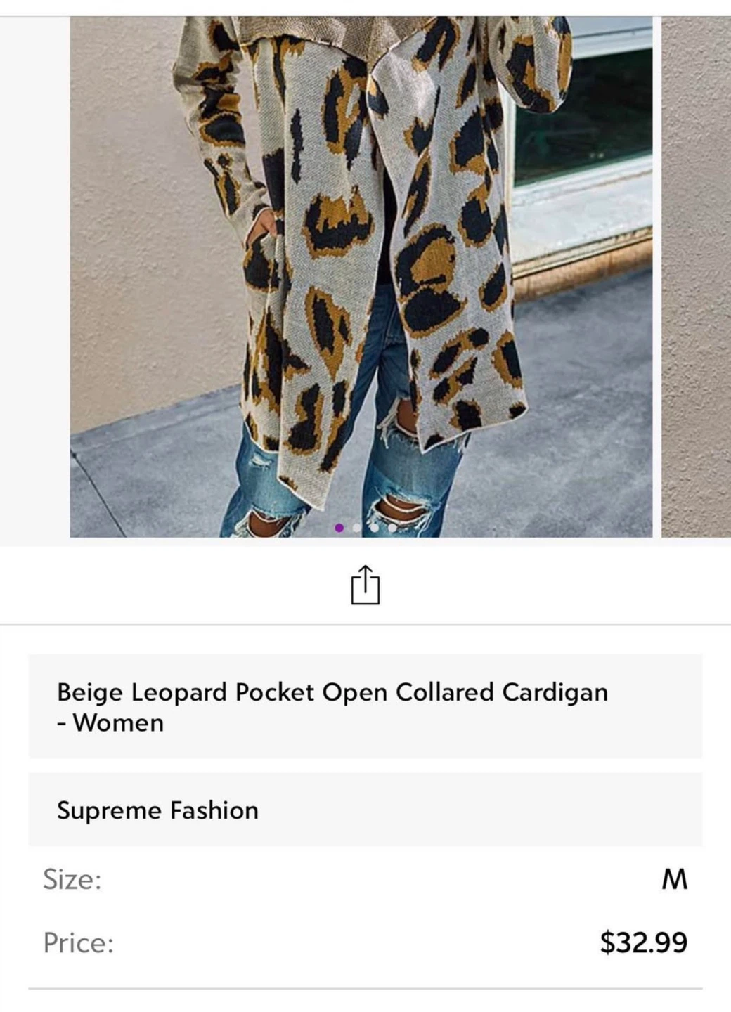 Supreme Fashion Beige Leopard Cardigan - photo 5