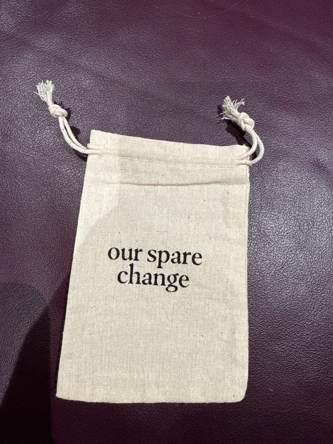 Canvas drawstring coin bag