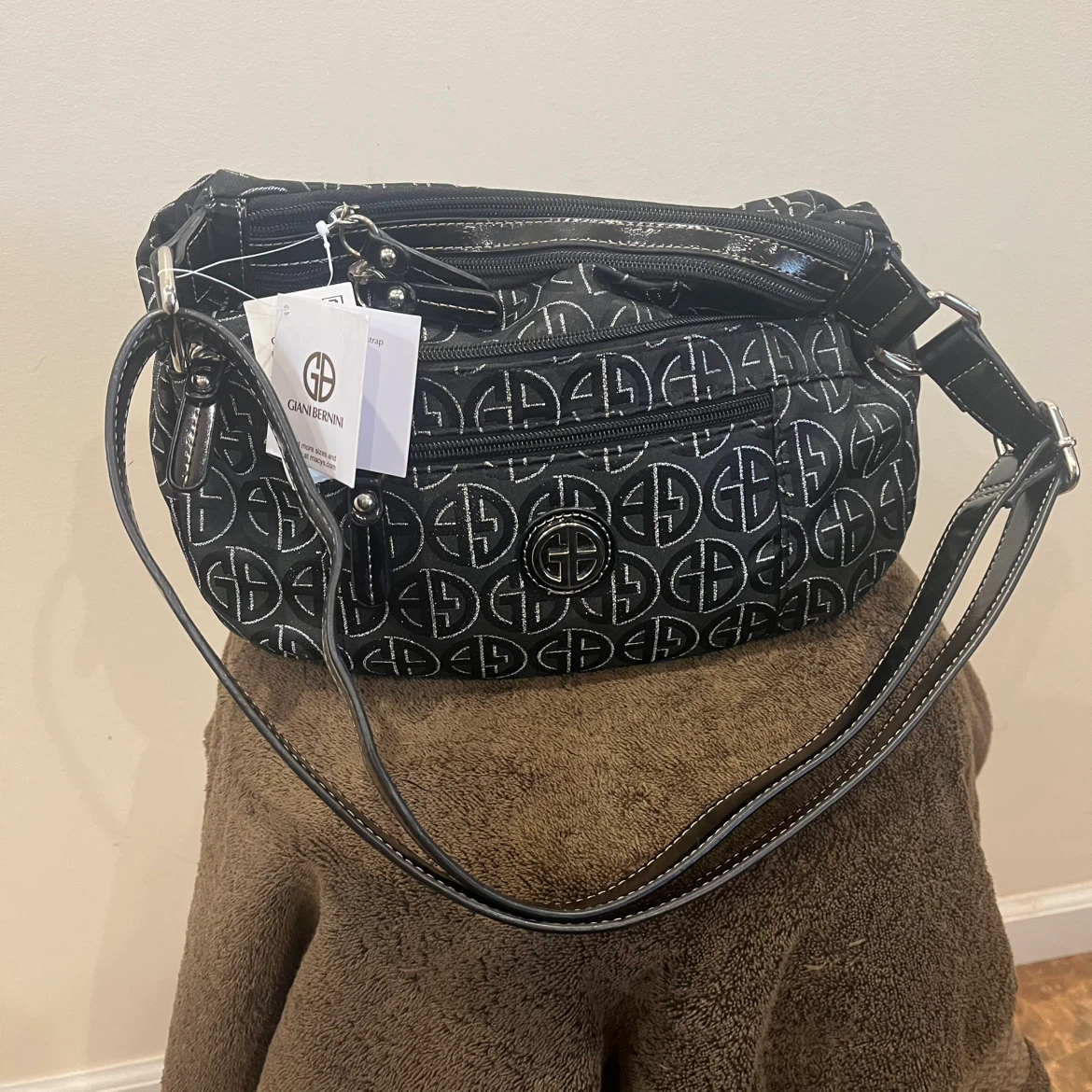 Giani Bernini Logo Print Shoulder Bag