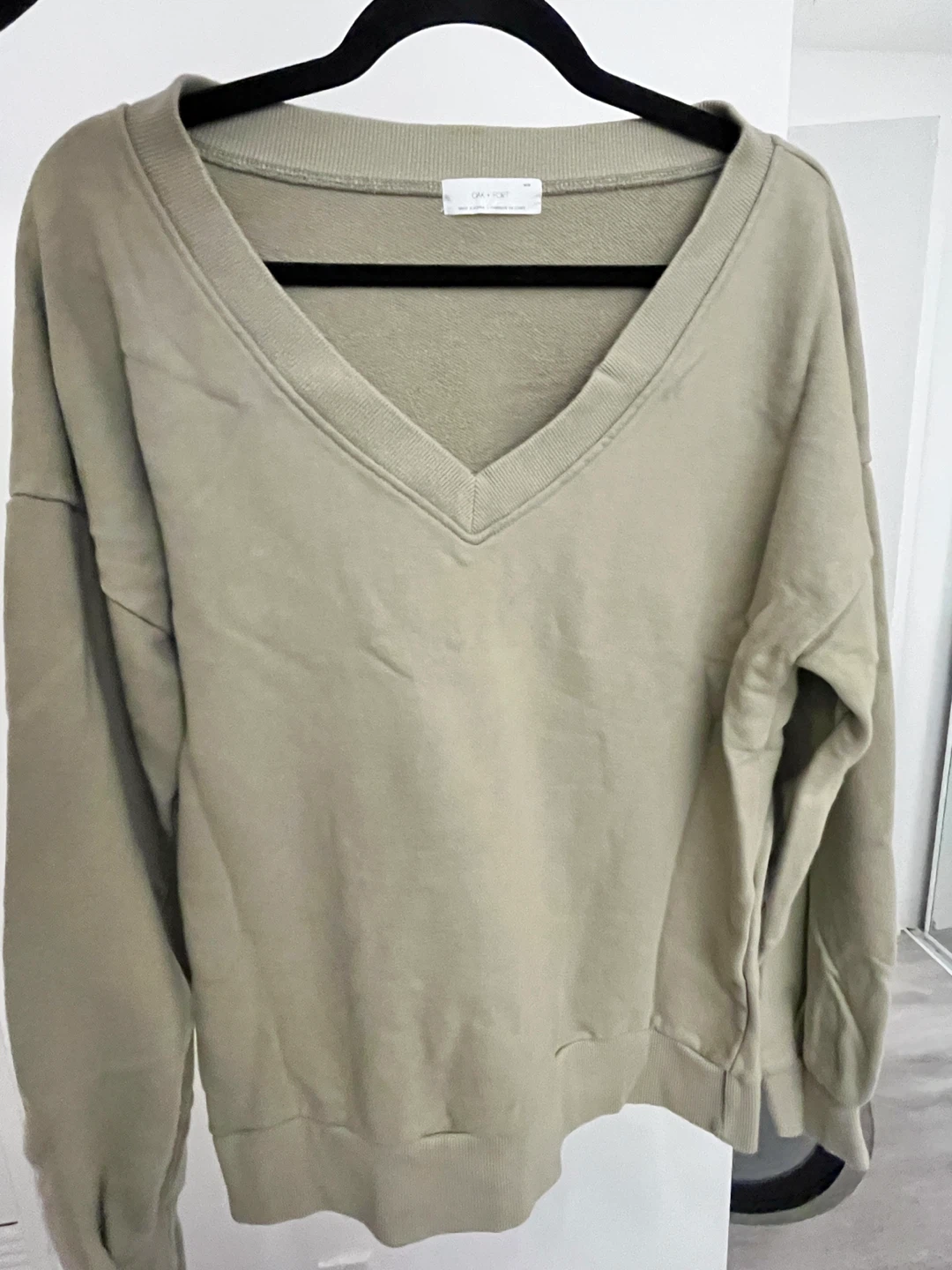 Oak + Fort Sage Green V-Neck Sweatshirt