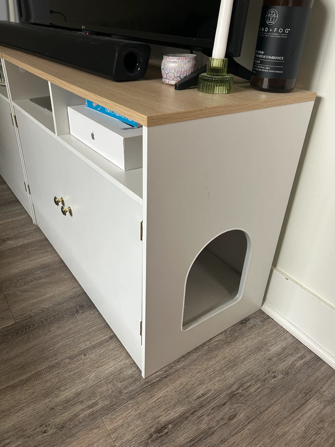 White Cat Litter Box Enclosure and TV Stand X 2 - photo 3
