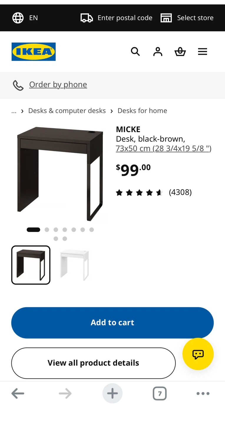 IKEA MICKE Desk, black-brown - photo 4