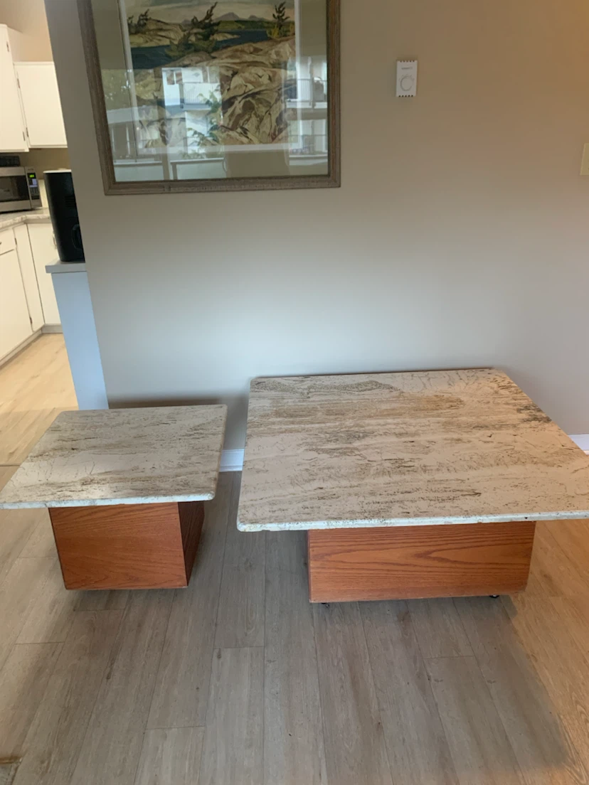 Marble Coffee Table and End Table