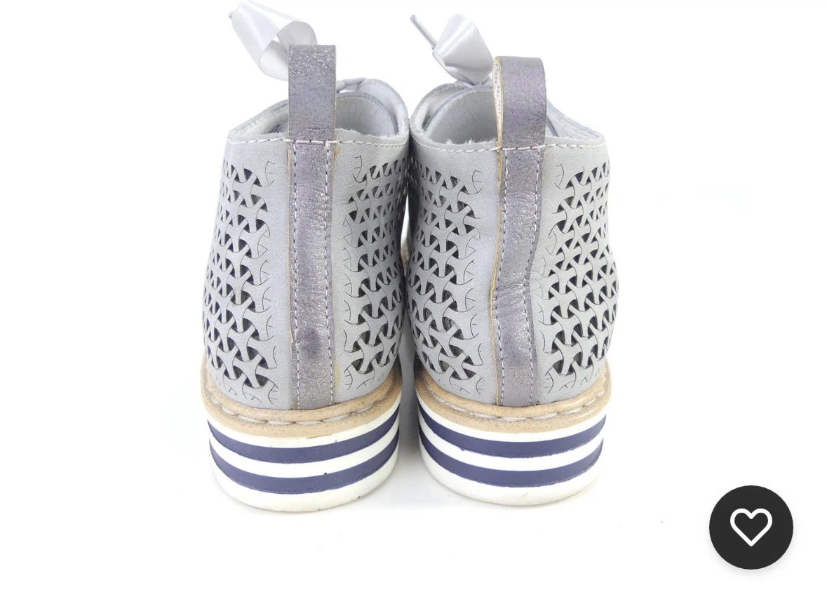 Rieker grey cut-out lace-up shoes - photo 2