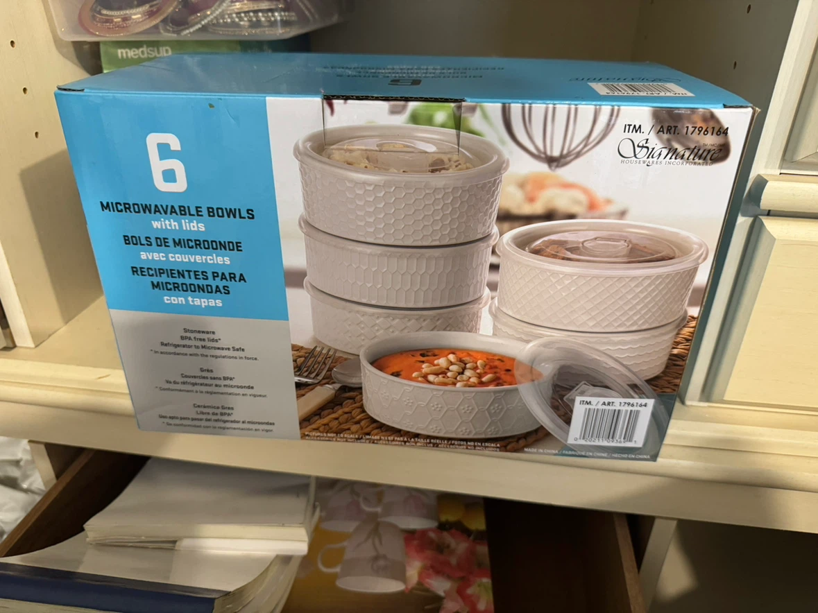 Signature Housewares 6-Piece Microwaveable Bowl Set - photo 2