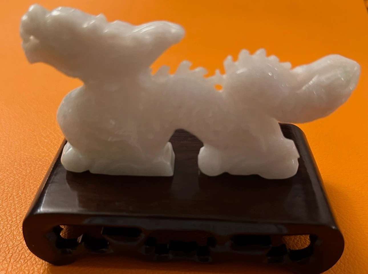 White Rare Jade Dragon Hand Carved - photo 2