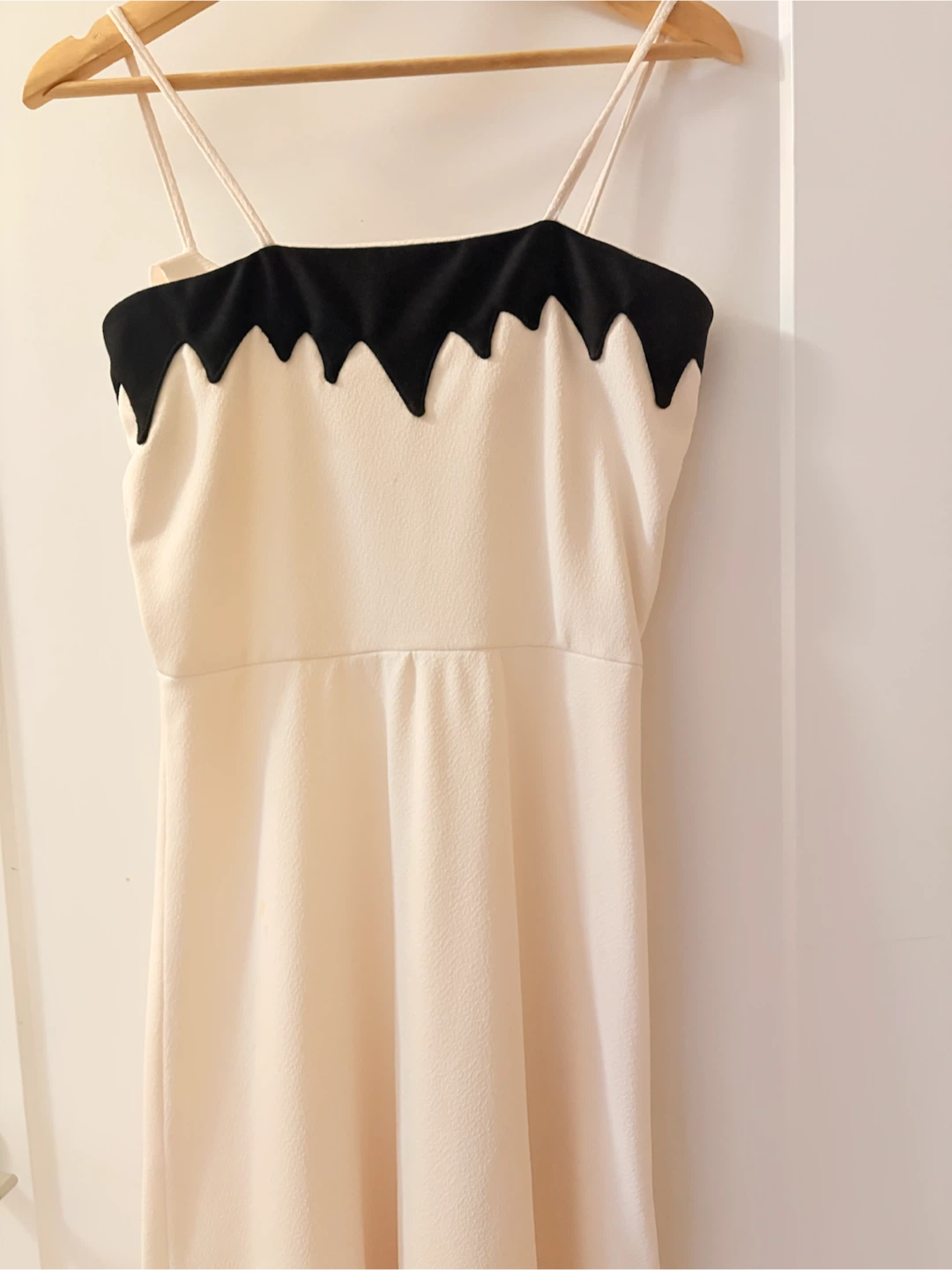 Cream and Black Spaghetti Strap Dress - photo 2