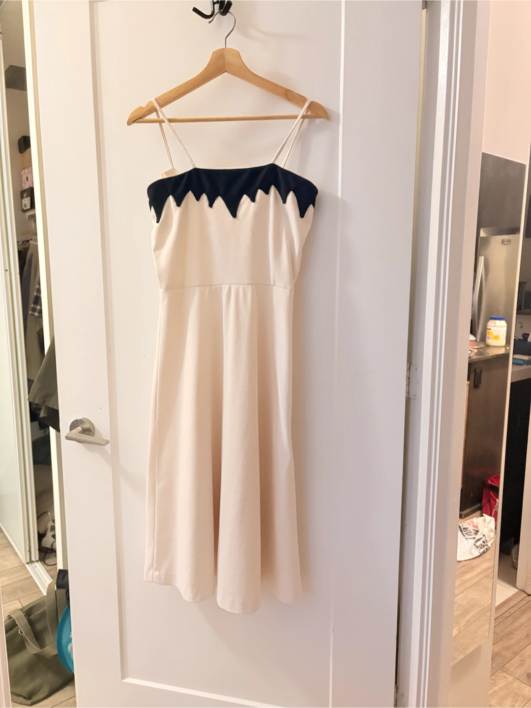 Cream and Black Spaghetti Strap Dress - photo 3