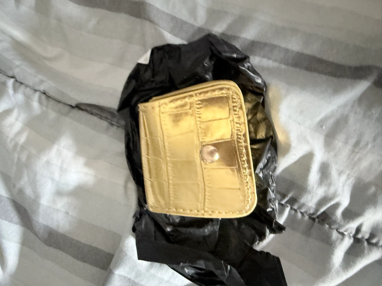 Gold Crocodile Pattern Mini Bag