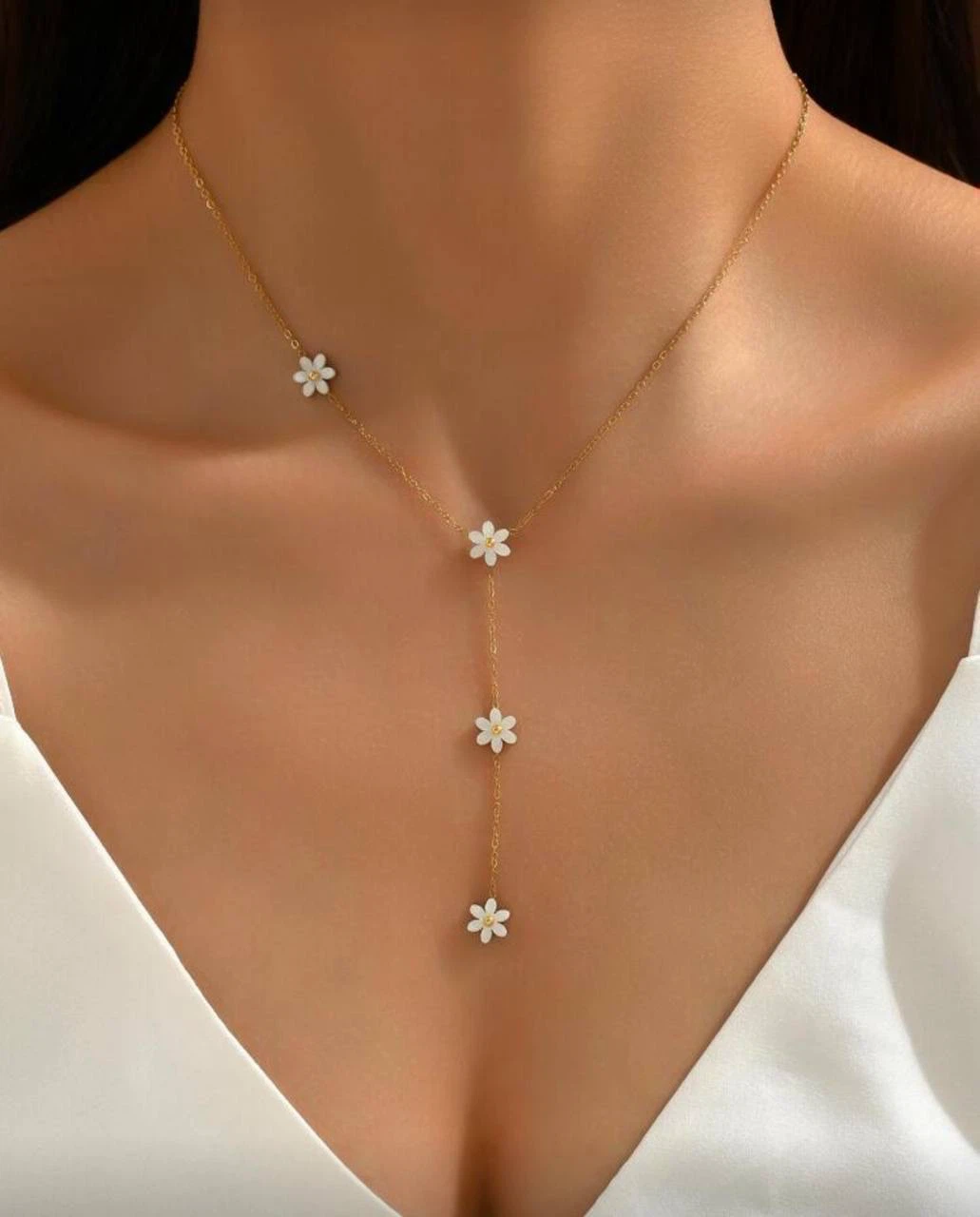 Daisy Flower Y-Shape Necklace
