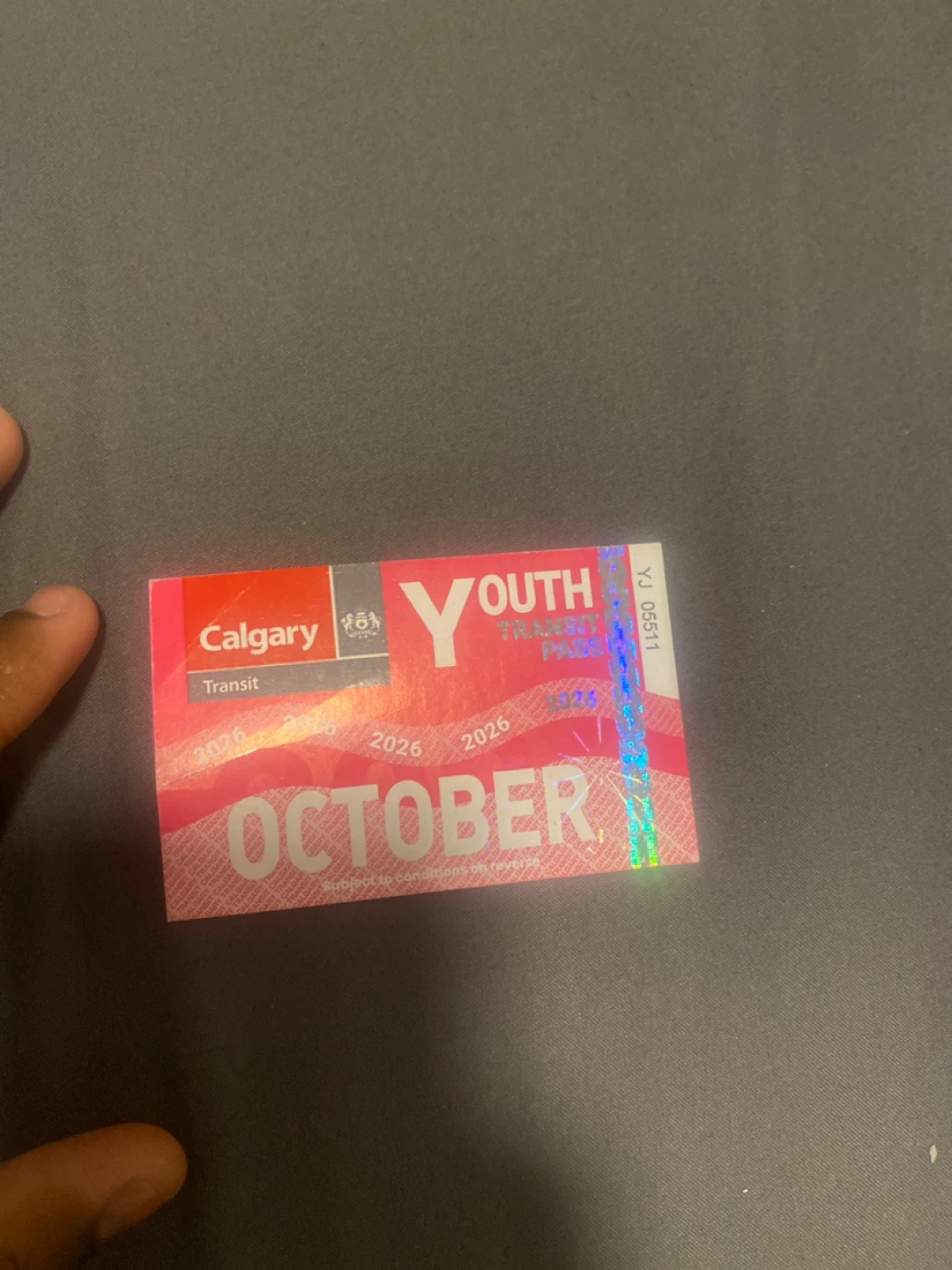 Calgary Transit October Youth Transit Pass