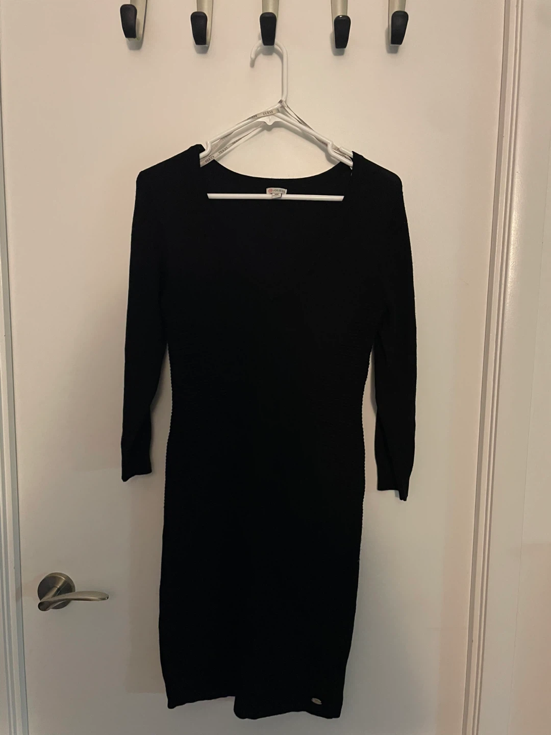 Guess Black Long Sleeve Knit Dress