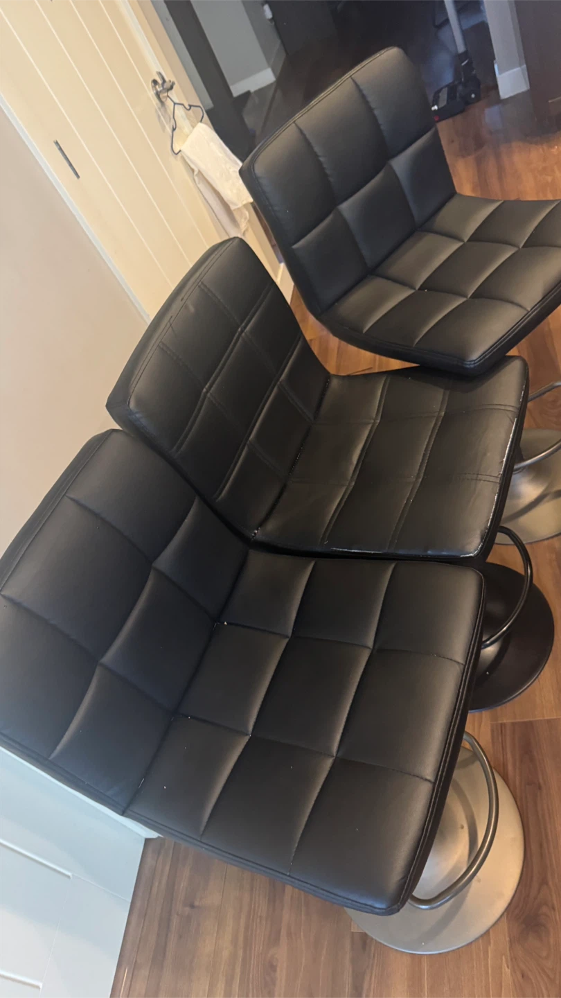 Set of 3 Black Swivel Bar Stools - photo 4