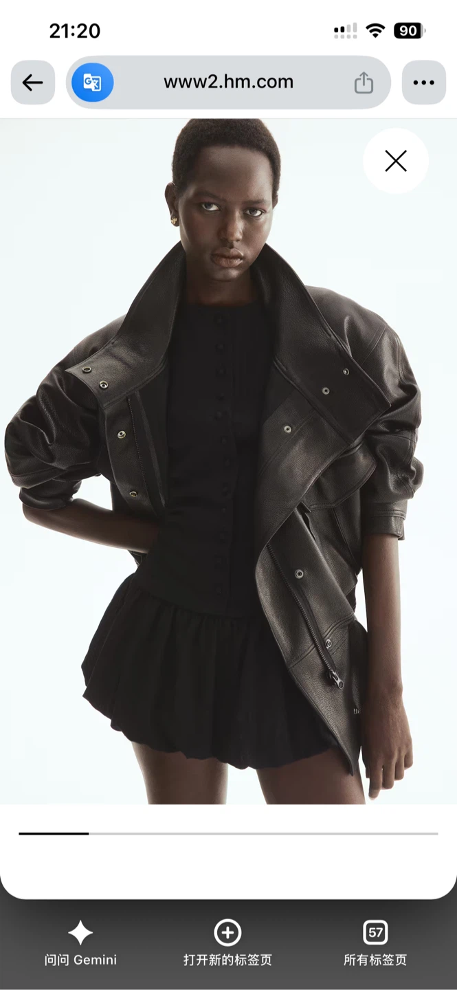 H&M Black Button-Front Mini Dress
