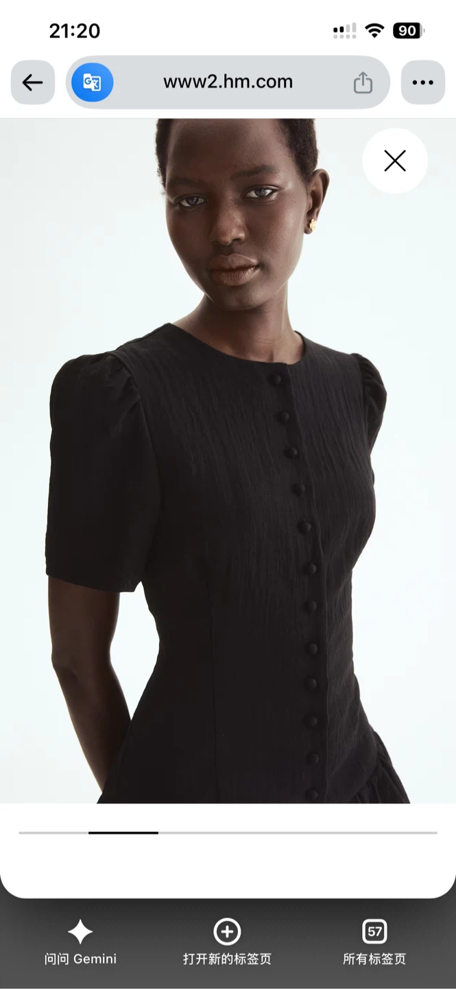 H&M Black Button-Front Mini Dress - photo 3