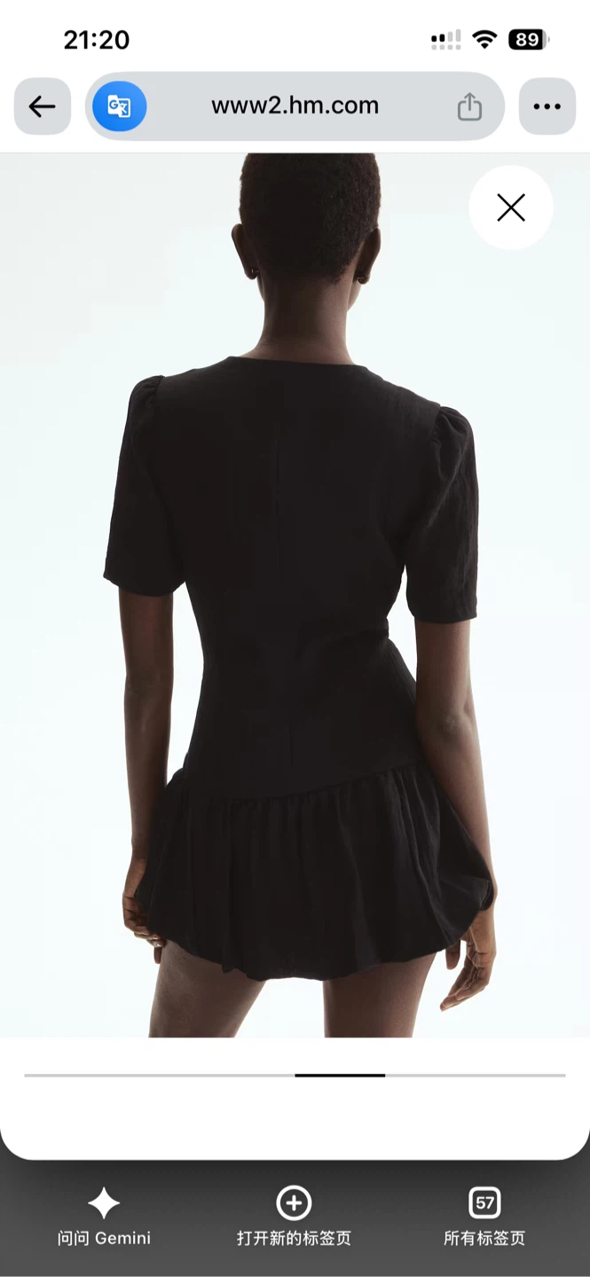 H&M Black Button-Front Mini Dress - photo 4