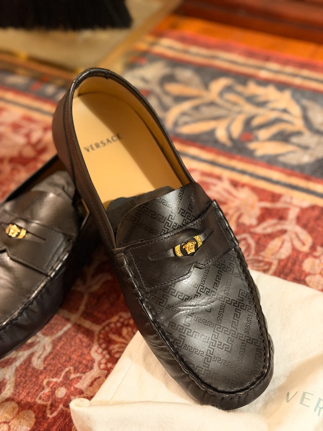 Versace Greca Pattern Loafers