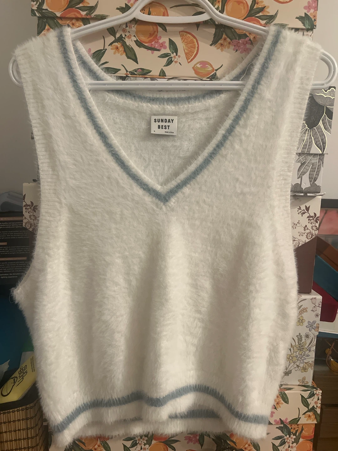 Sunday Best Fuzzy Knit Sweater Vest