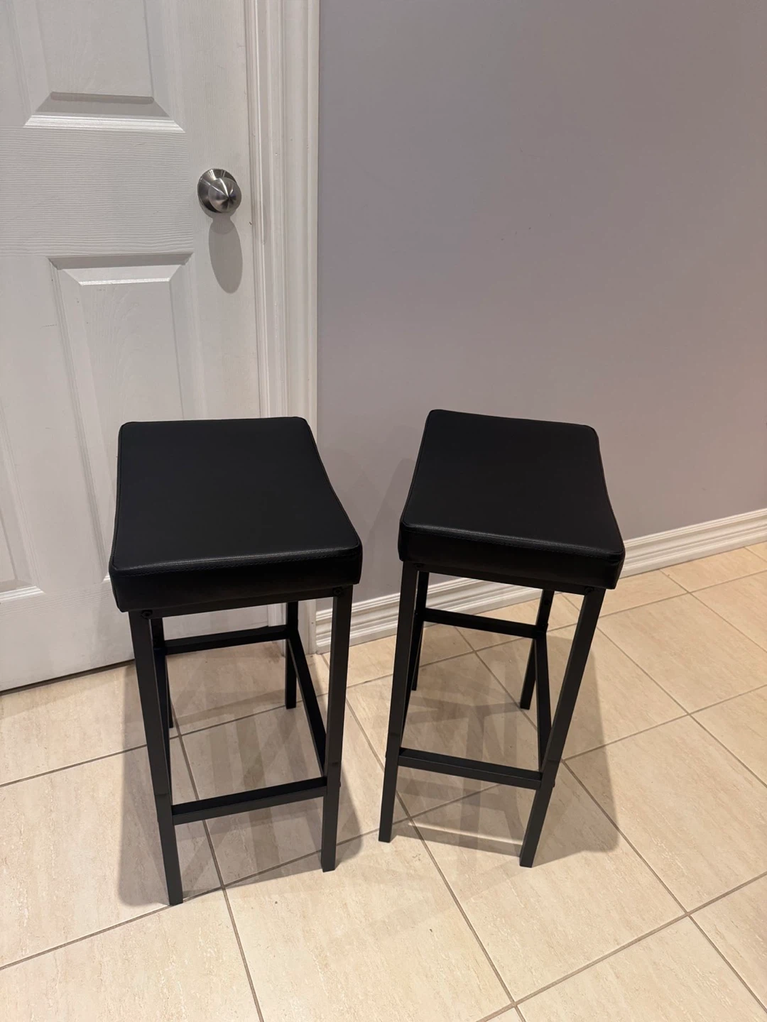 Two Black Bar Stools - photo 2
