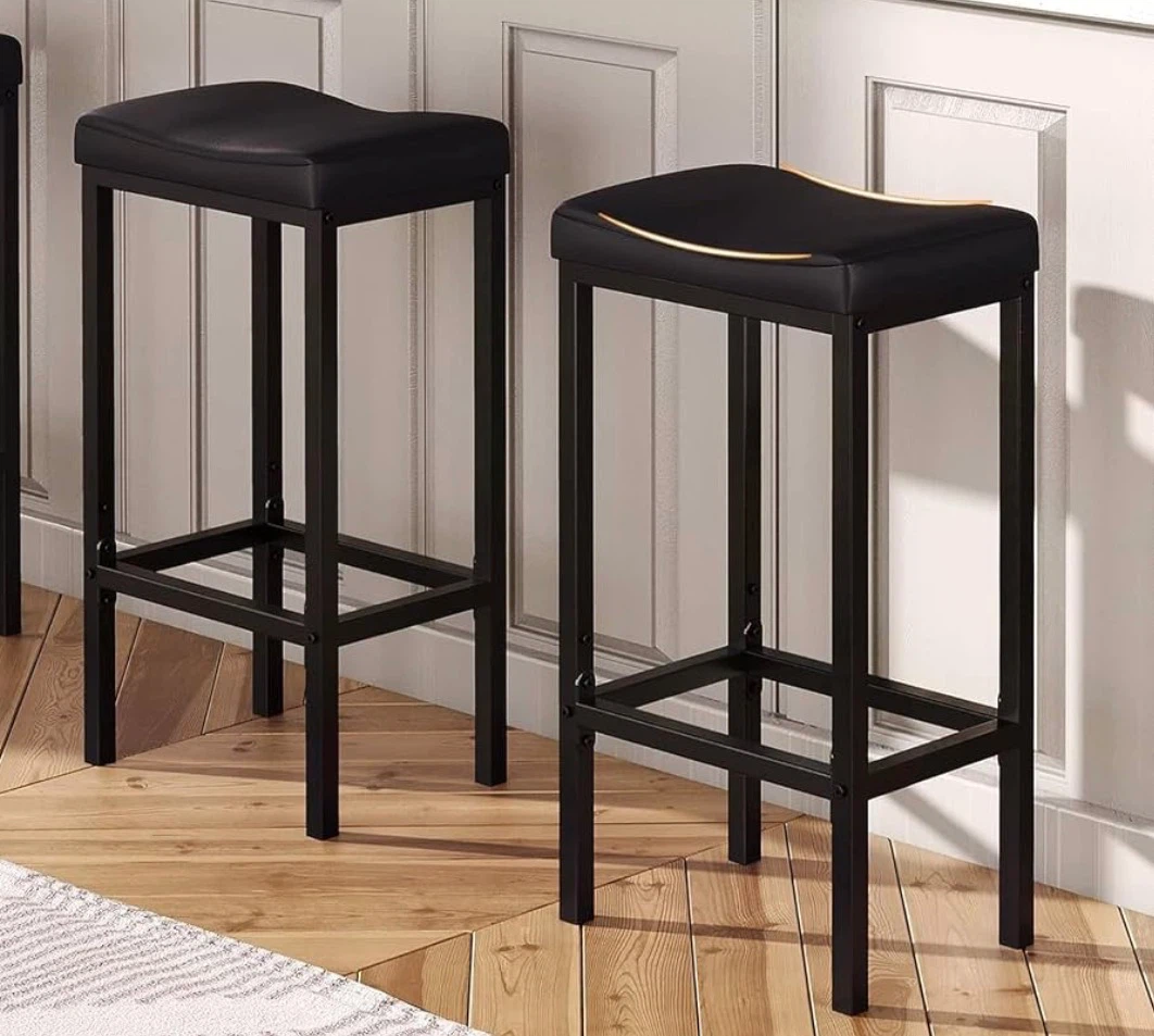 Two Black Bar Stools - photo 3