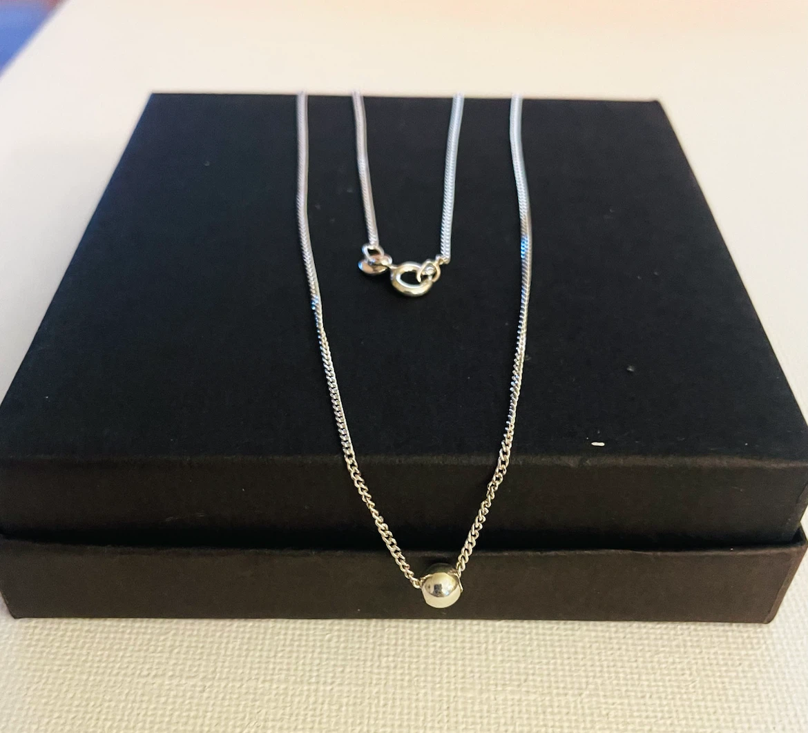 Sterling Silver Ball Pendant Necklace