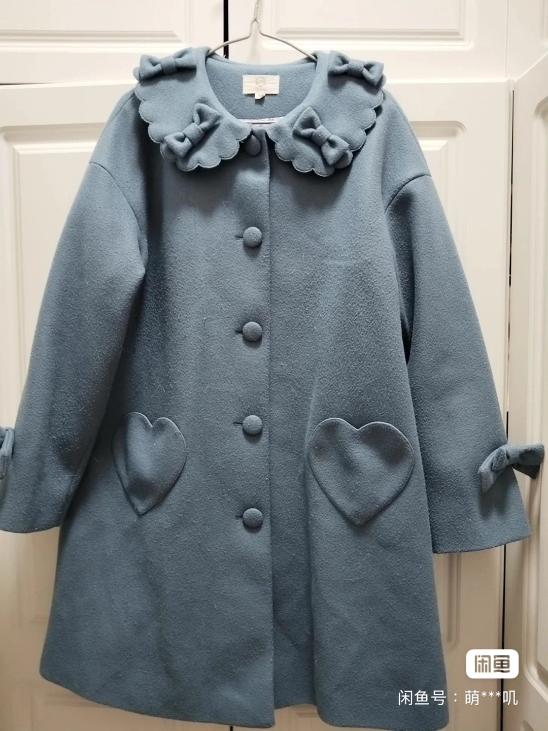 GuGu Blue Coat with Heart Pockets