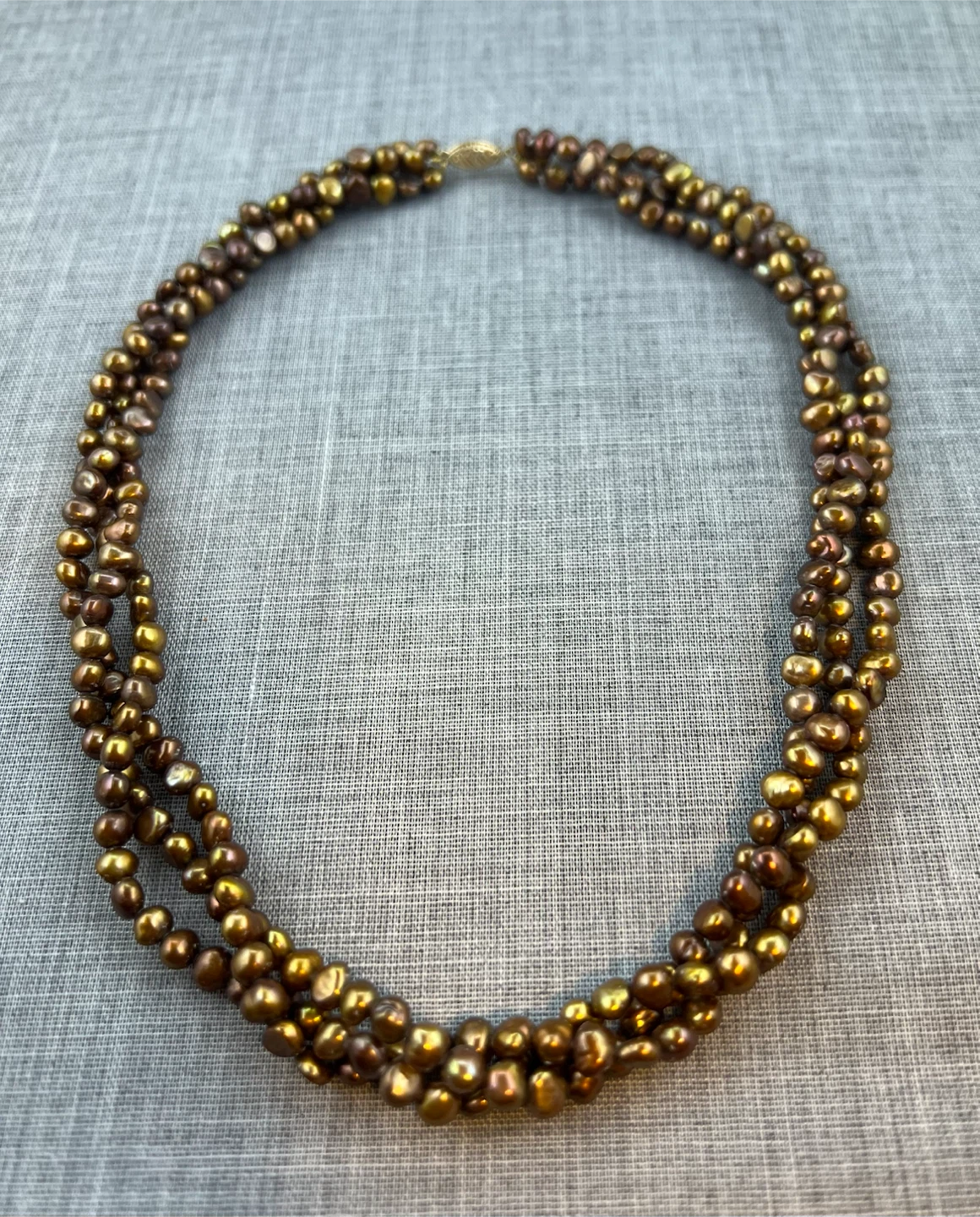 14K Gold Multi-Strand Pearl Necklace