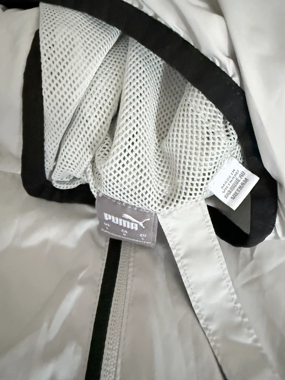 Puma White Zip-Up Windbreaker Jacket - Size Large - photo 2