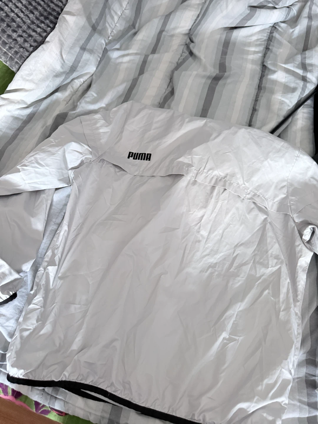Puma White Zip-Up Windbreaker Jacket - Size Large - photo 3