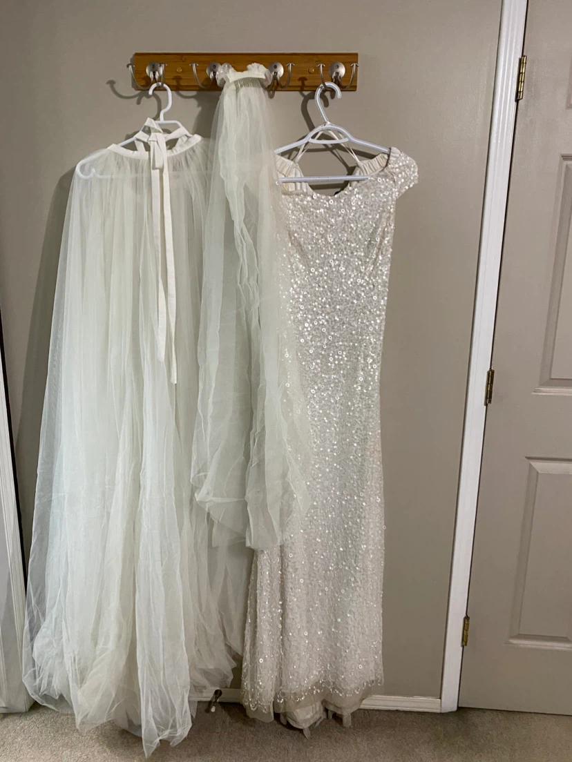 Adrianna Papell Sequined Wedding Gown Set *** - photo 4
