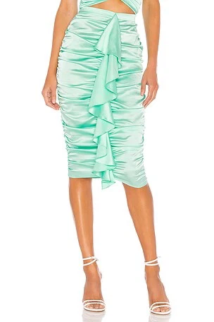 Brand New For Love & Lemons Ruched Midi Skirt — Size XS