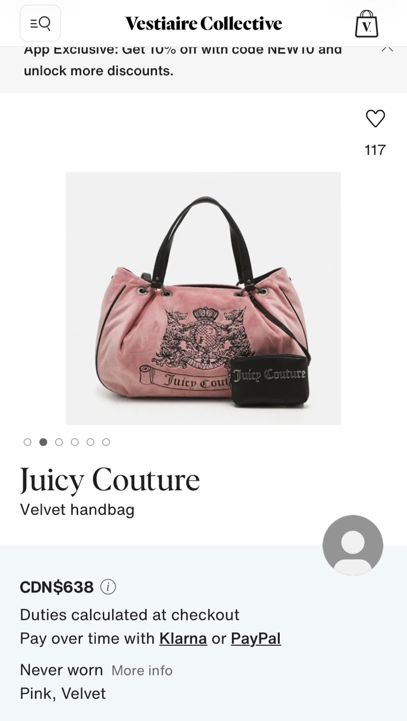 RARE JUICY COUTURE TWIG DOGS DOUBLE HANDLE UK EXCLUSIVE BAG - photo 3